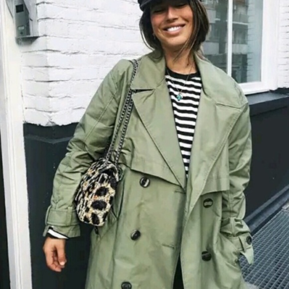 olive green trench coats